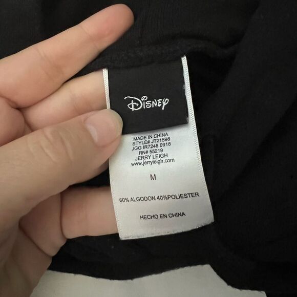 Disney Mickey Mouse Ears Black Drawstring Hoodie size M - Picture 4 of 5